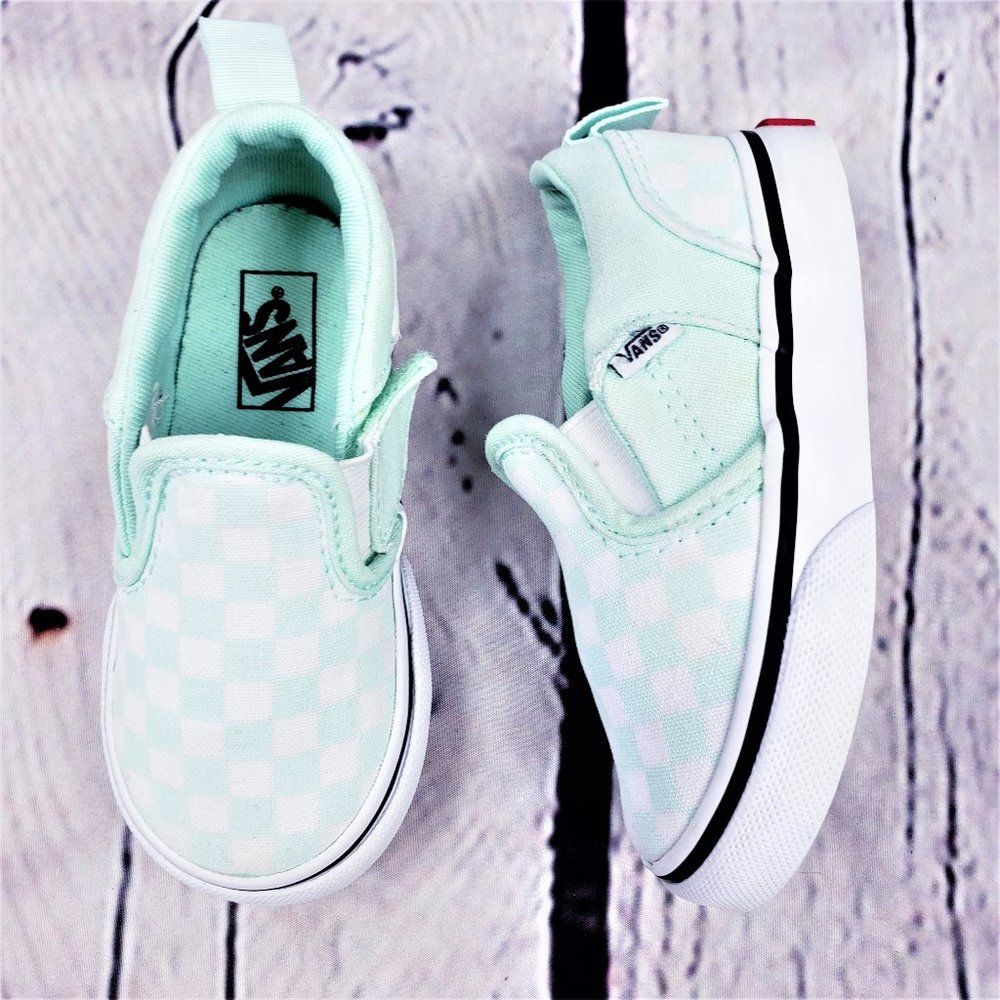 Vans Blue Green Slip Shoes Toddler Infant Size 6